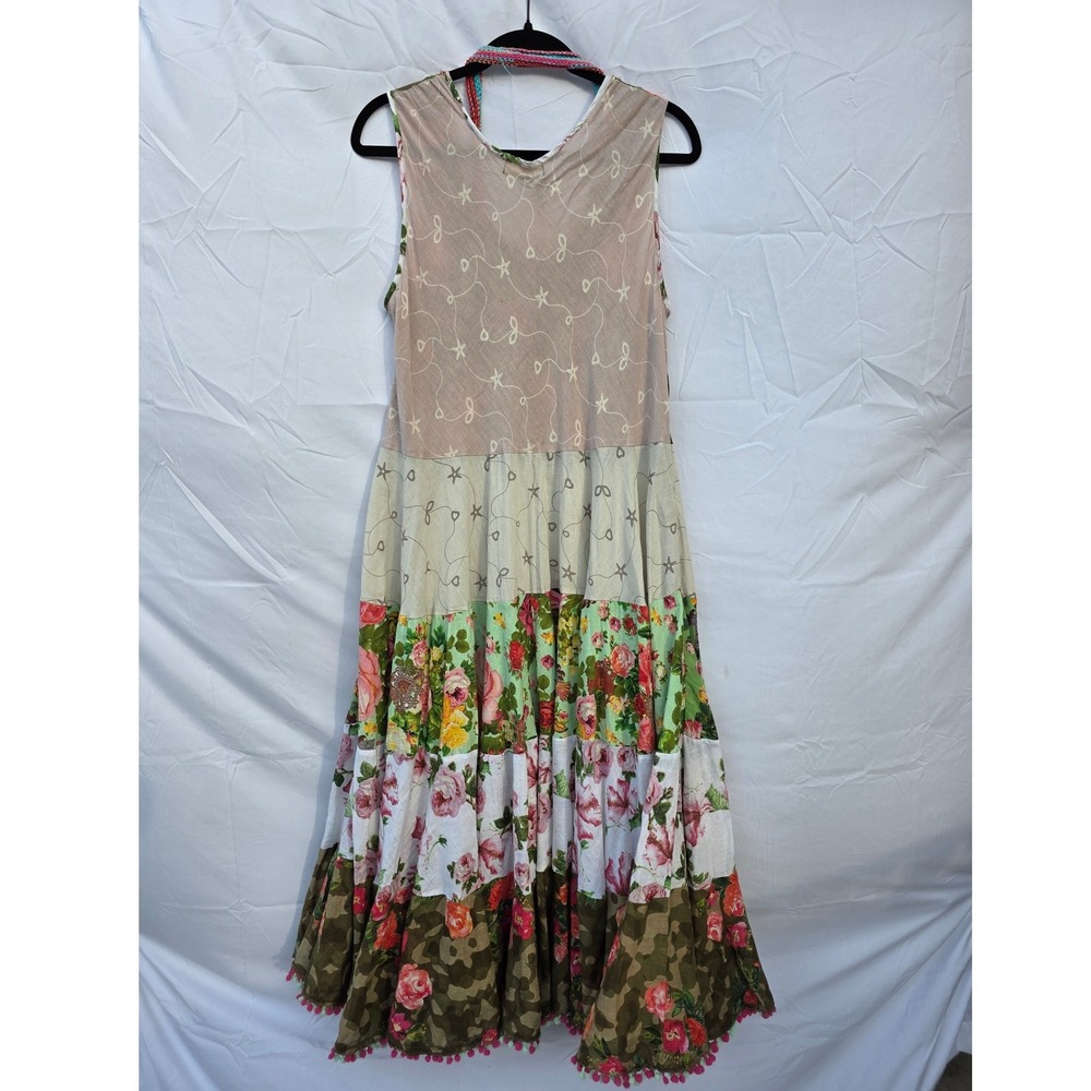 Antica Sartoria Giacomo Cinque Camo Floral Patchwork Beaded Maxi Dress Womens L - Picture 4 of 13